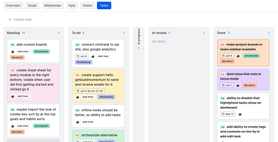 MenaTask custom task boards