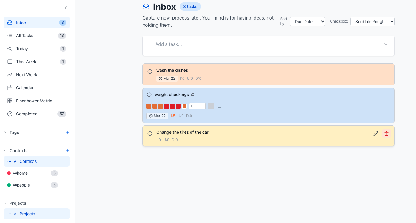 MenaTask tasks GTD system